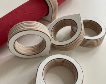 Birchwood napkin rings – teardrop shape – wooden napkin rings – table decoration – gift for hosts – handmade