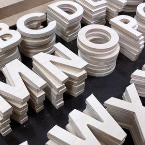 ABC de madera - Letras individuales de 5,5 cm de alto