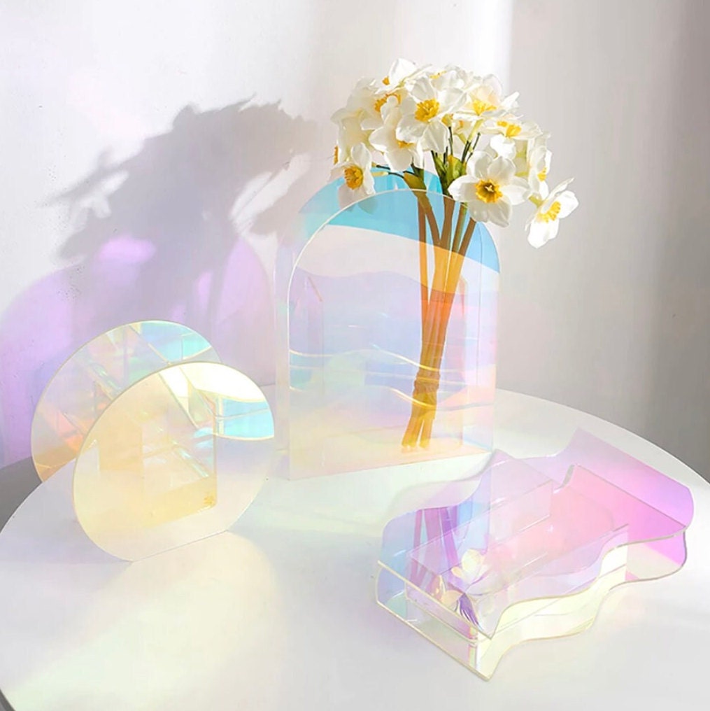 Galaxy Acrylic Flower Vase Geometric Iridescent Home Decoration - Etsy