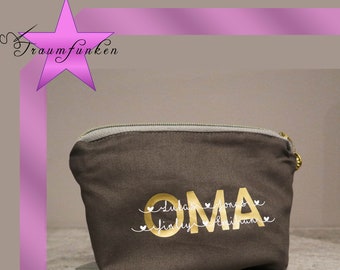 Kosmetiktasche personalisiert | Kulturbeutel | OMA, MAMA, Patentante, Muttertag etc.