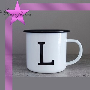 Personalized mug - enamel - letter - to give as a gift - initials