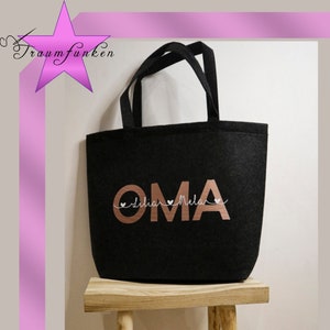 Tasche zum Einkaufen personalisiert aus Filz / Filztasche / MAMA / Muttertag