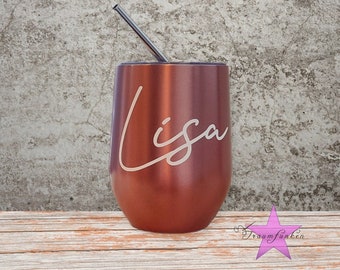 Thermobecher personalisiertes Weinglas / Wine Tumbler / JGA / Geschenk / Hochzeit