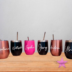 Thermobecher personalisiertes Weinglas / Wine Tumbler / JGA / Geschenk / Hochzeit Bild 2