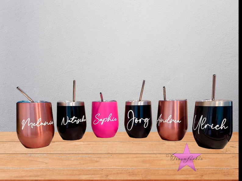 Thermobecher personalisiertes Weinglas / Wine Tumbler / JGA / Geschenk / Hochzeit Bild 2