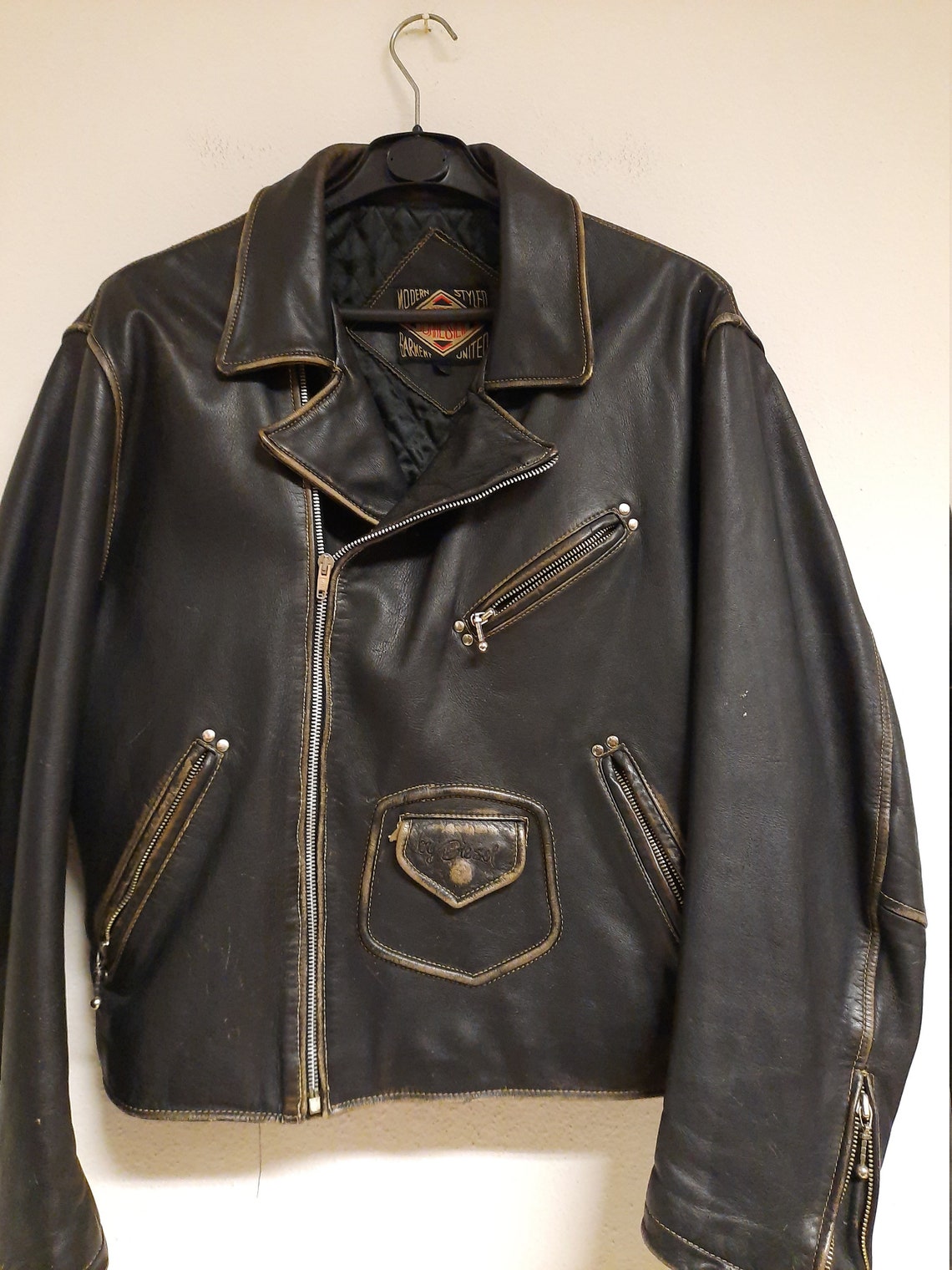 Diesel jacket in 90s leather vintage leather jacket woman | Etsy