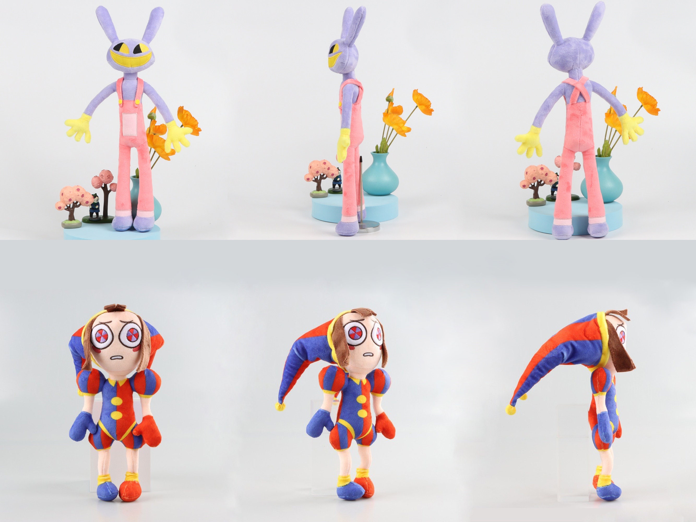 9,8 pouces cirque numérique poupée en peluche Jaxx et pomni, poupée de  Joker et lapin dans le cirque numérique, poupée en peluche autour de  l'anime