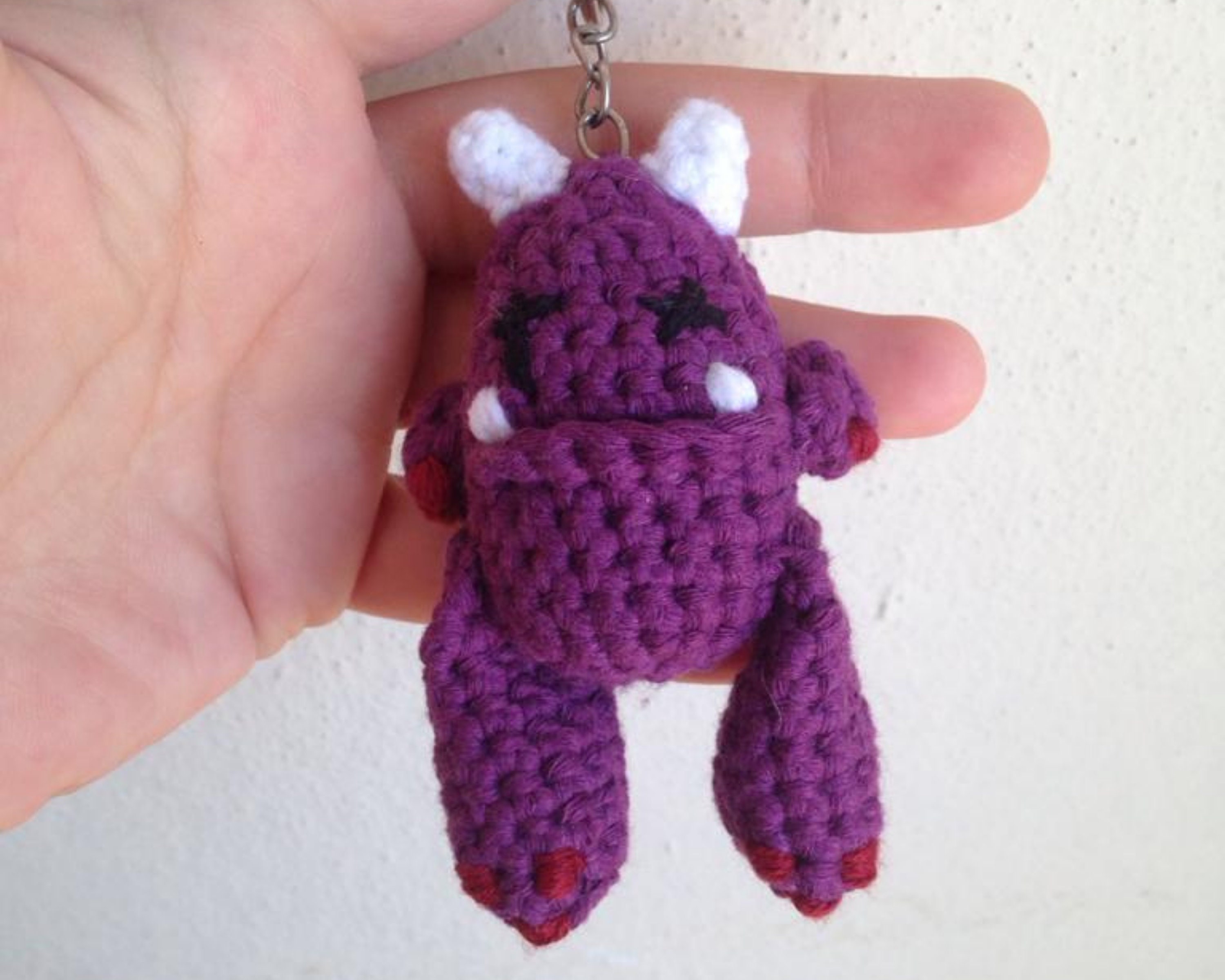 Monster Key Chain, Cute and Creepy Key Ring, Germ Charm, Microbe Key