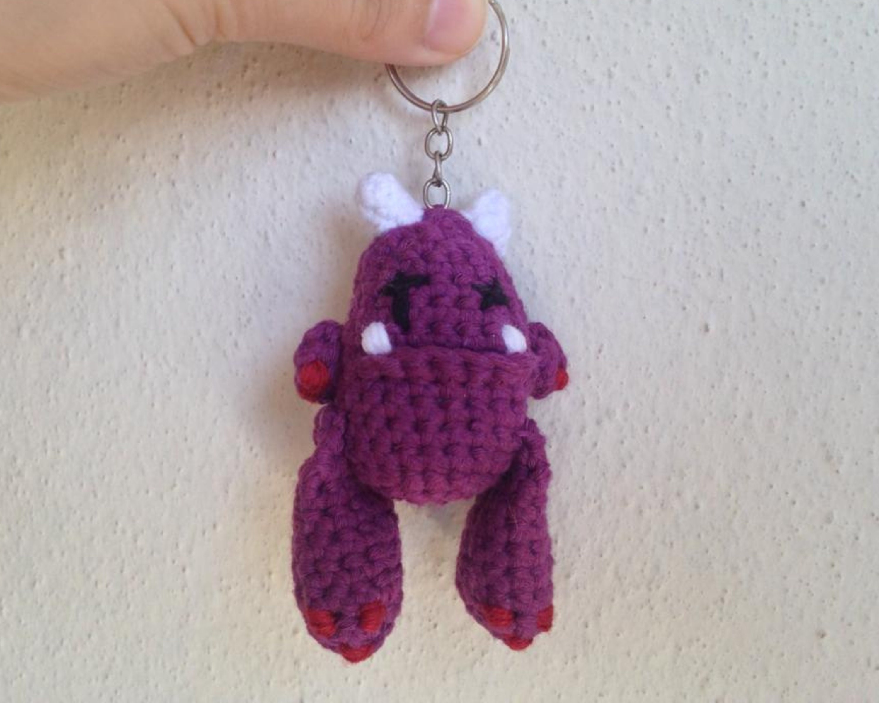 Monster Key Chain, Cute and Creepy Key Ring, Germ Charm, Microbe Key