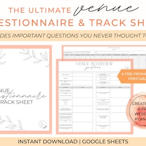 Template Ultimate Venue Interview Questionnaire Question Wedding Event Planning Planner Checklist Track Budget Walkthrough In-Person Meeting