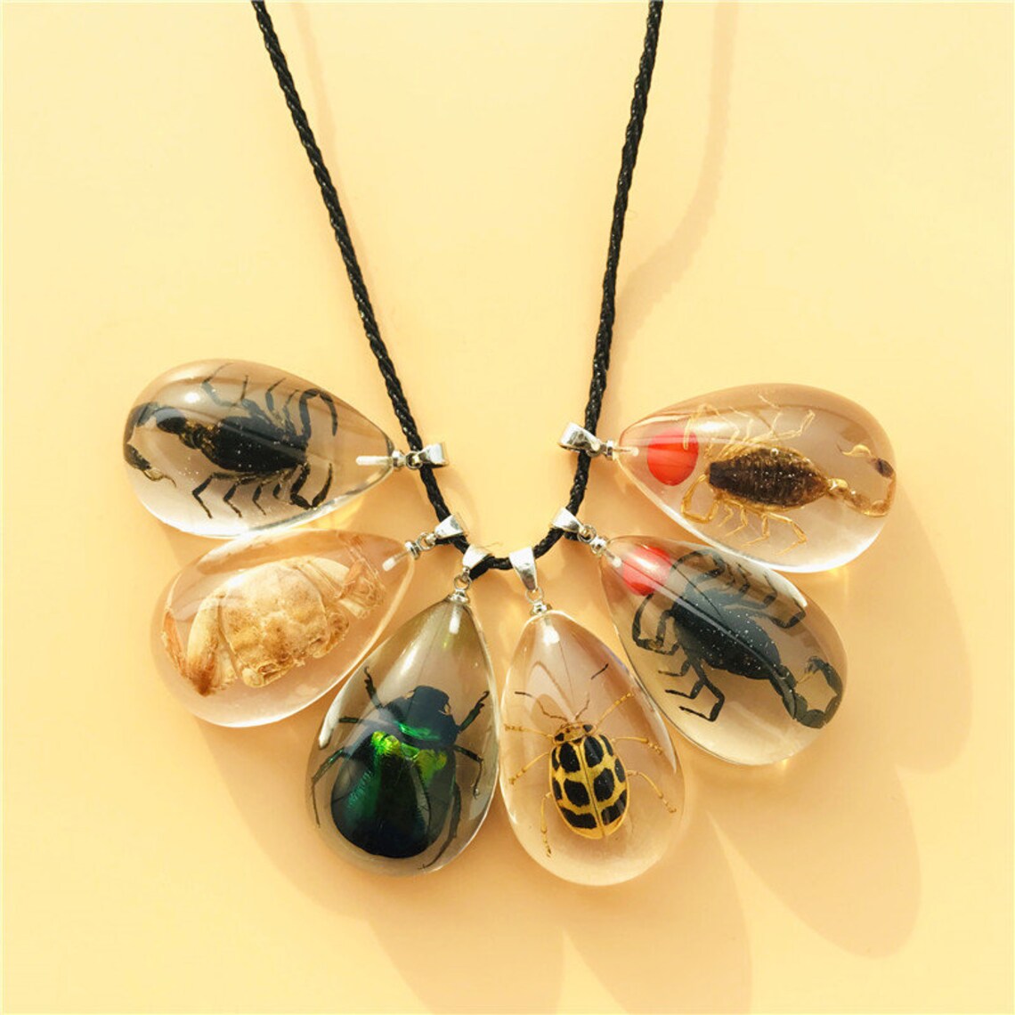 Resin Necklace Insect Necklace Insect Amber Pendant Micro Etsy