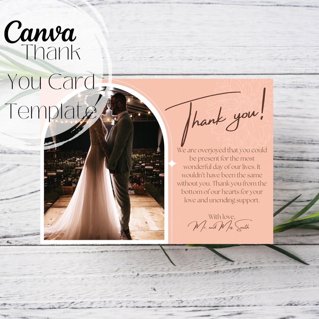 Wedding Thank You Card Template Terracotta Wedding Theme Terracotta