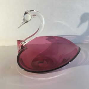 Vintage Purple/Wine Color Swan Candle Dish