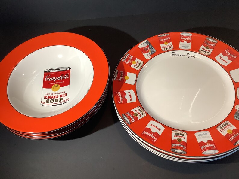 Andy Warhol Campbell 's Soup Bowls and Plates Etsy