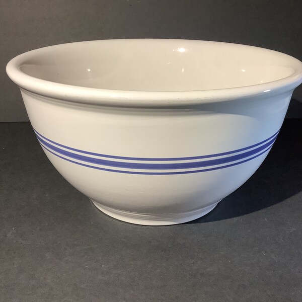 White Mixing Bowl  with Blue Ribbon