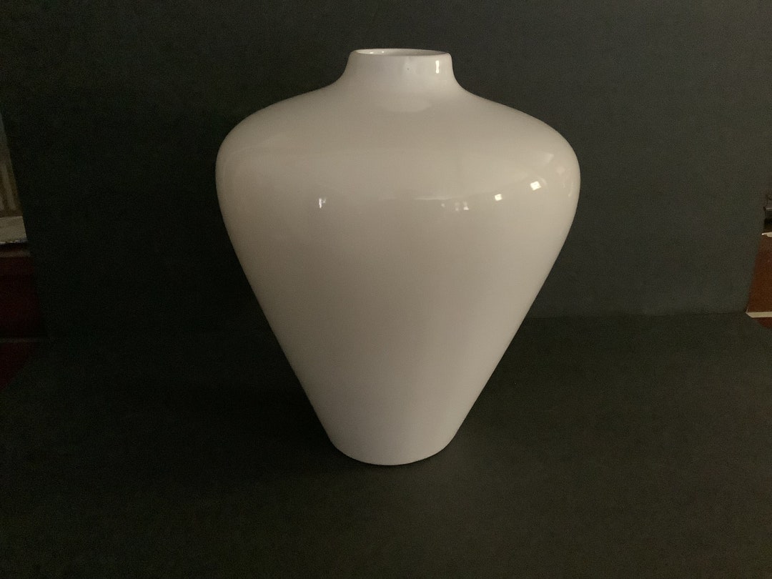 Vintage Haeger White Pottery Vase Model 4444 Modern Circa 1999 Etsy(01)