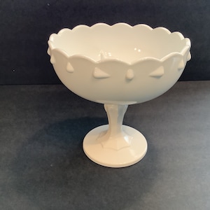 Vintage Milk Glass Pedestal Planter