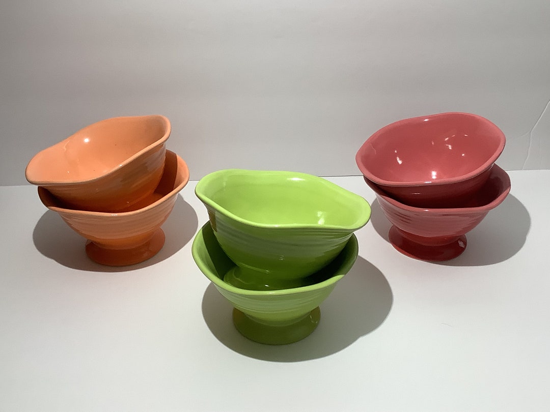 Crate & Barrell Sorbet.ice Cream Dessert Ruffled Cups/bowls Etsy