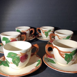 Franciscan Apple Cups and Saucers Set of Six