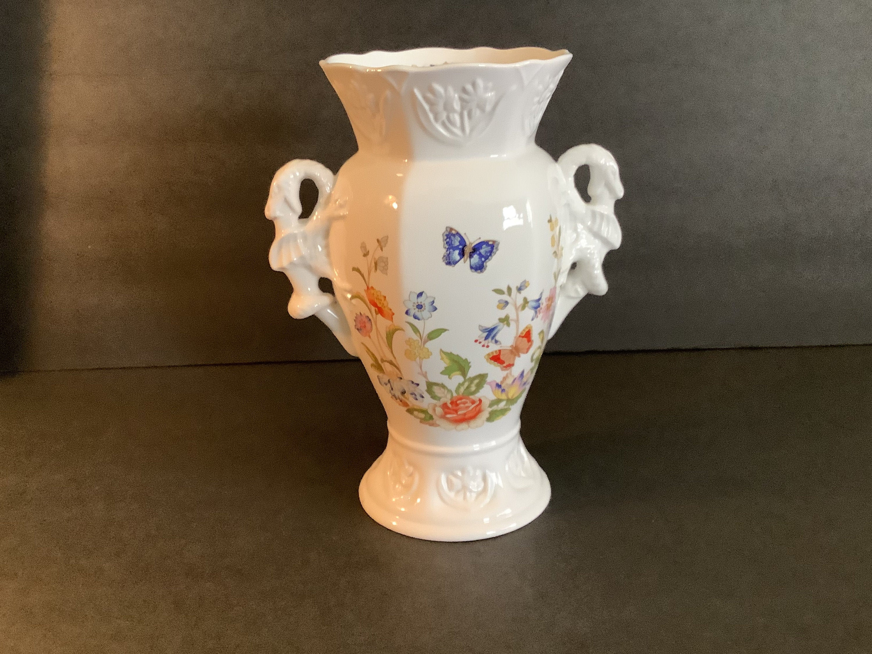 Aynsley Cottage Garden Vase With Dragon Handles Made in Etsy