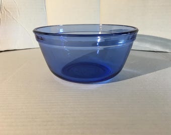 Anchor Hocking Cobalt Blue Mixing Bowl Set (2) - Etsy