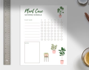 Plant Care Water and Fertilizer Tracker | Plant Care Schedule | Printable | US Letter, A4, A5