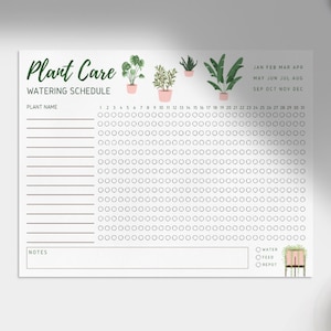 Planificador de cuidado de plantas imprimible, descarga instantánea, carta de EE. UU., A4, A5