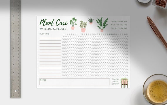 Printable Plant Care Planner, Instant Download, US Letter, A4, A5