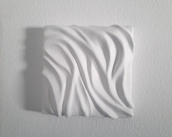 Peinture blanche texturée en tissu de plâtre 3D sur toile, art mural minimaliste original pour le salon, structure en plâtre décoration intérieure peinture 3D