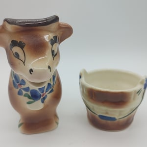 Vtg, Cow Creamer and Sugar, by Mcmaster Craft Pottery, in Canada, An Anthropomorphic, Jersey Cow, Rare