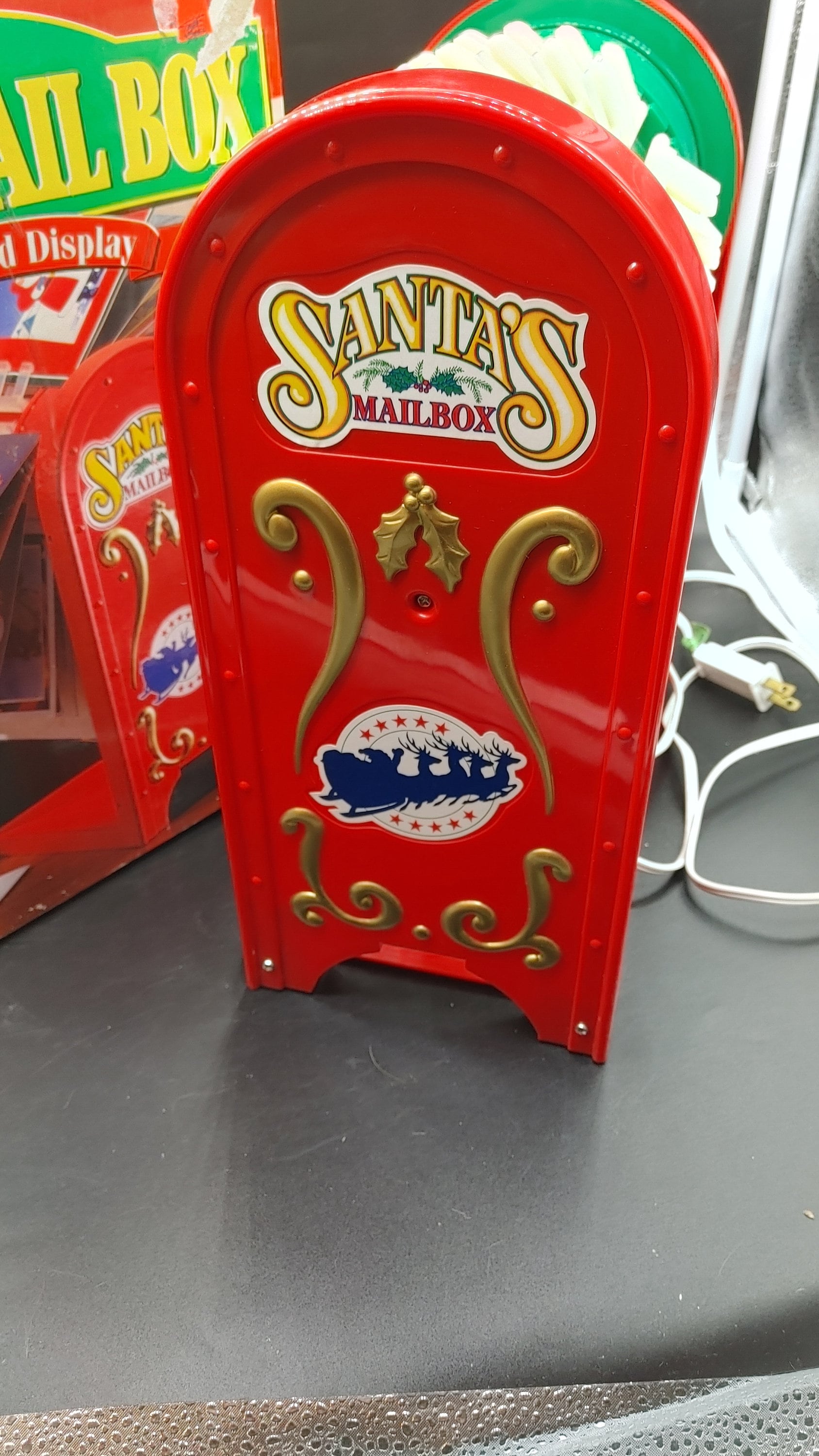 Vintage Noma Santa's Mail Box Christmas Card Display 52 Cards in