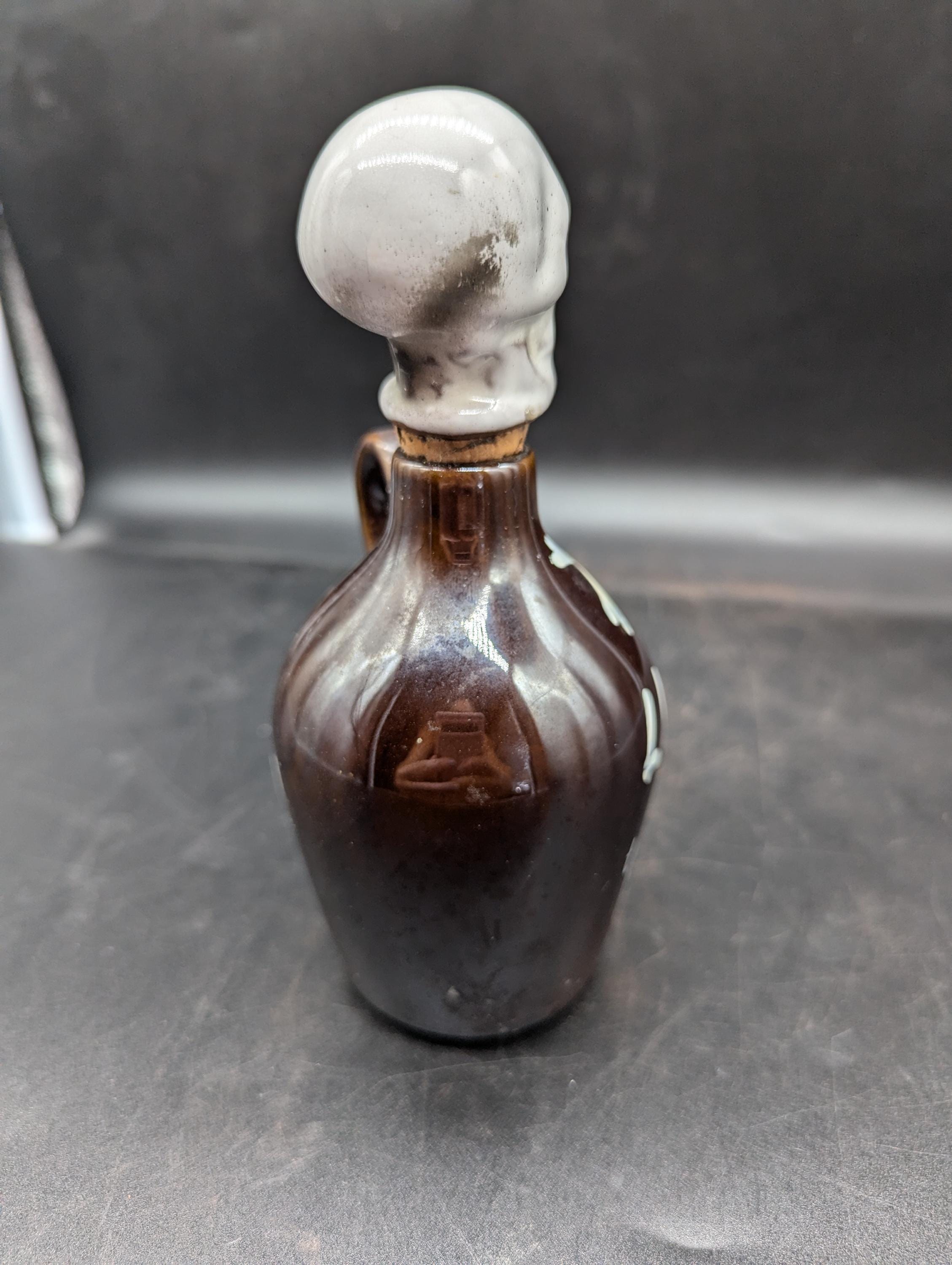 30s'40s' ビンテージスカルデカンタセットボトル古着バイカーロカビリー 50s Vintage JAPAN Skull Poison Bottle Decanter Shot Glass