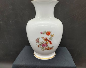 Hollohaza、磁器の花瓶、ヴィンテージ、ハンガリー、磁器、極楽鳥花瓶