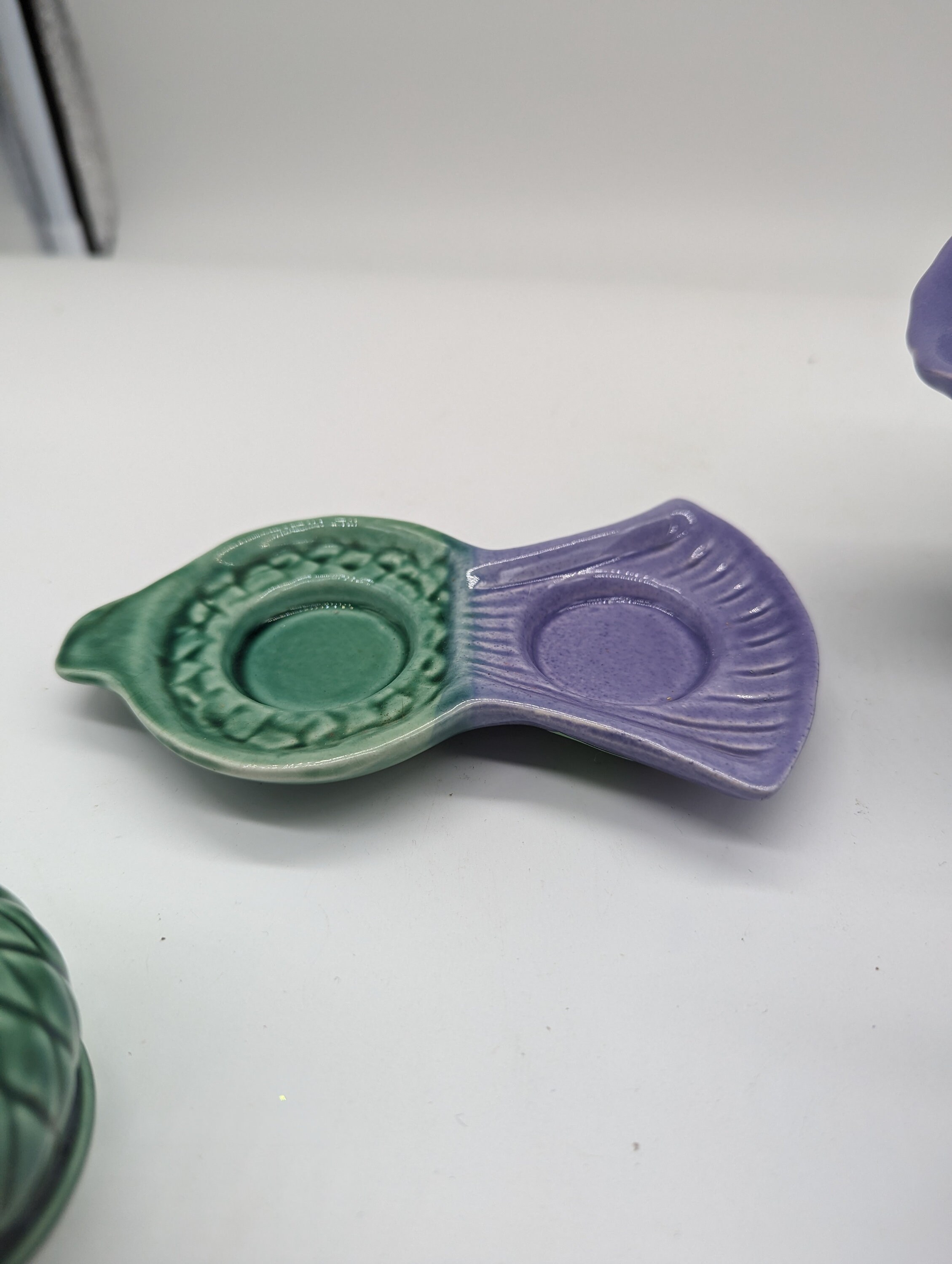 Vintage, Scottish Pottery, Thistle Pattern, Purple and Green, Highland
