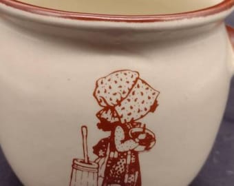 Pentola da forno in terracotta vintage Holly Hobbie, decorazione per la cucina.