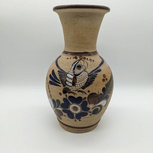 ヴィンテージ トナラ花瓶、手描きの鳥と花のデザイン、11インチ - Etsy