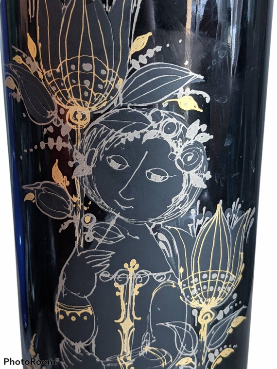 ROSENTHAL, Bjorn Wiinblad, Black and Gold, Porcelain Vase From The