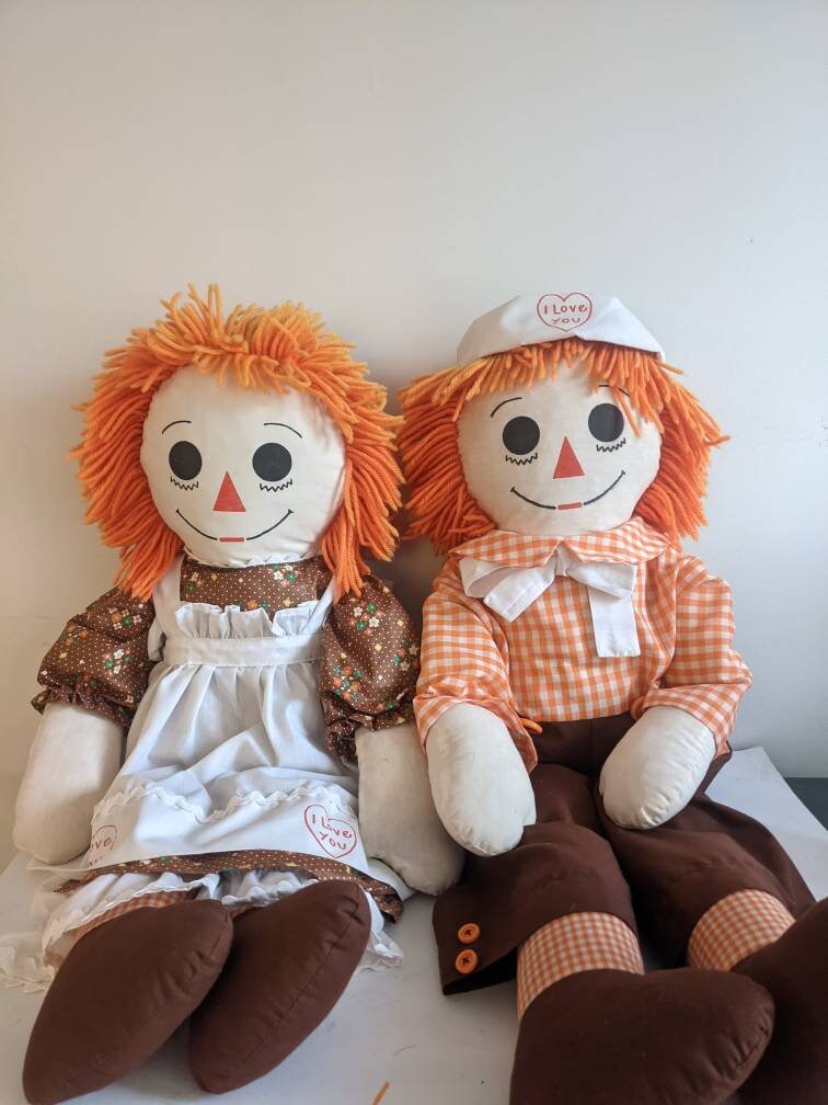 Vintage Raggedy Andy Doll, 3 Ft, Orange Gingham Sailor - Etsy