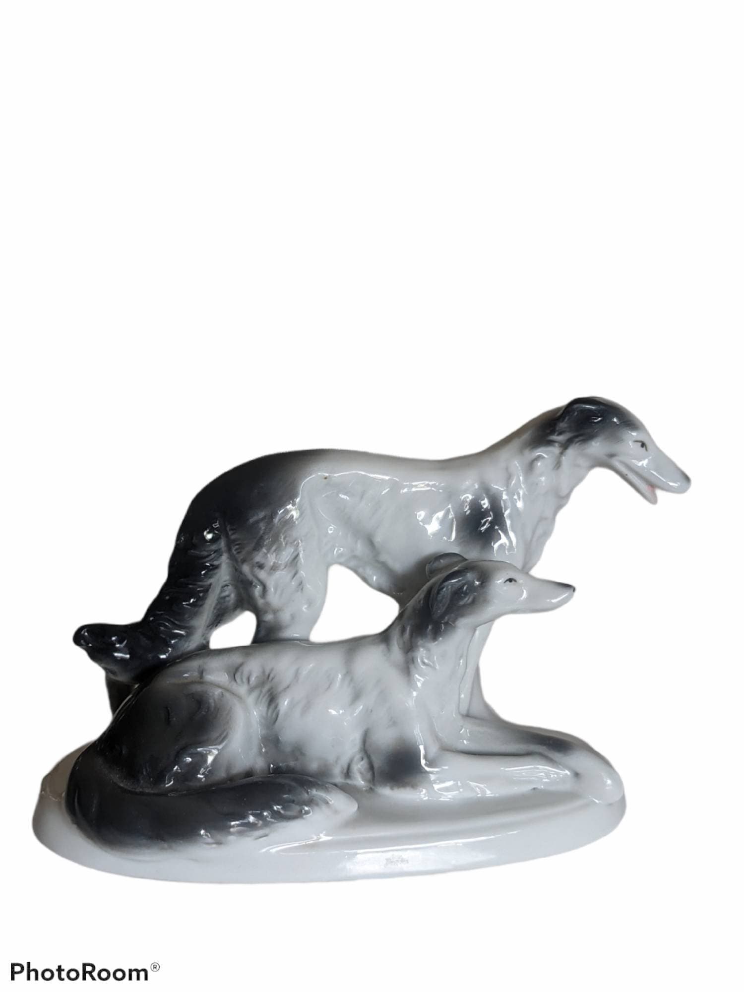 Borzoi Dogs 7116, Porcelain Antique, Made in Germany, Carl
