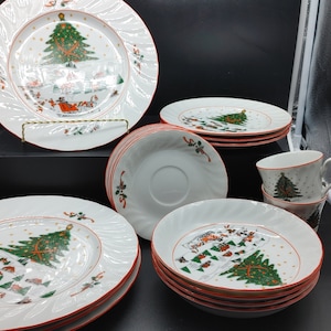 KOPIN, Christmas Scene, Dinnerware, Replacement Christmas dishes, Sold individually, I COMBINE SHIPPING!