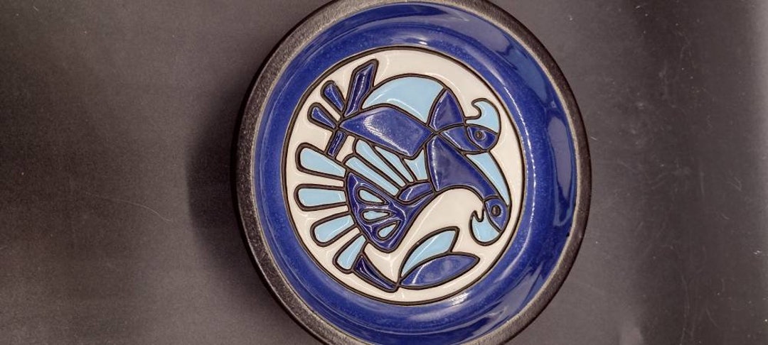 Vintage, Artesania Riconada, Blue, Parrot's, Dish - Etsy