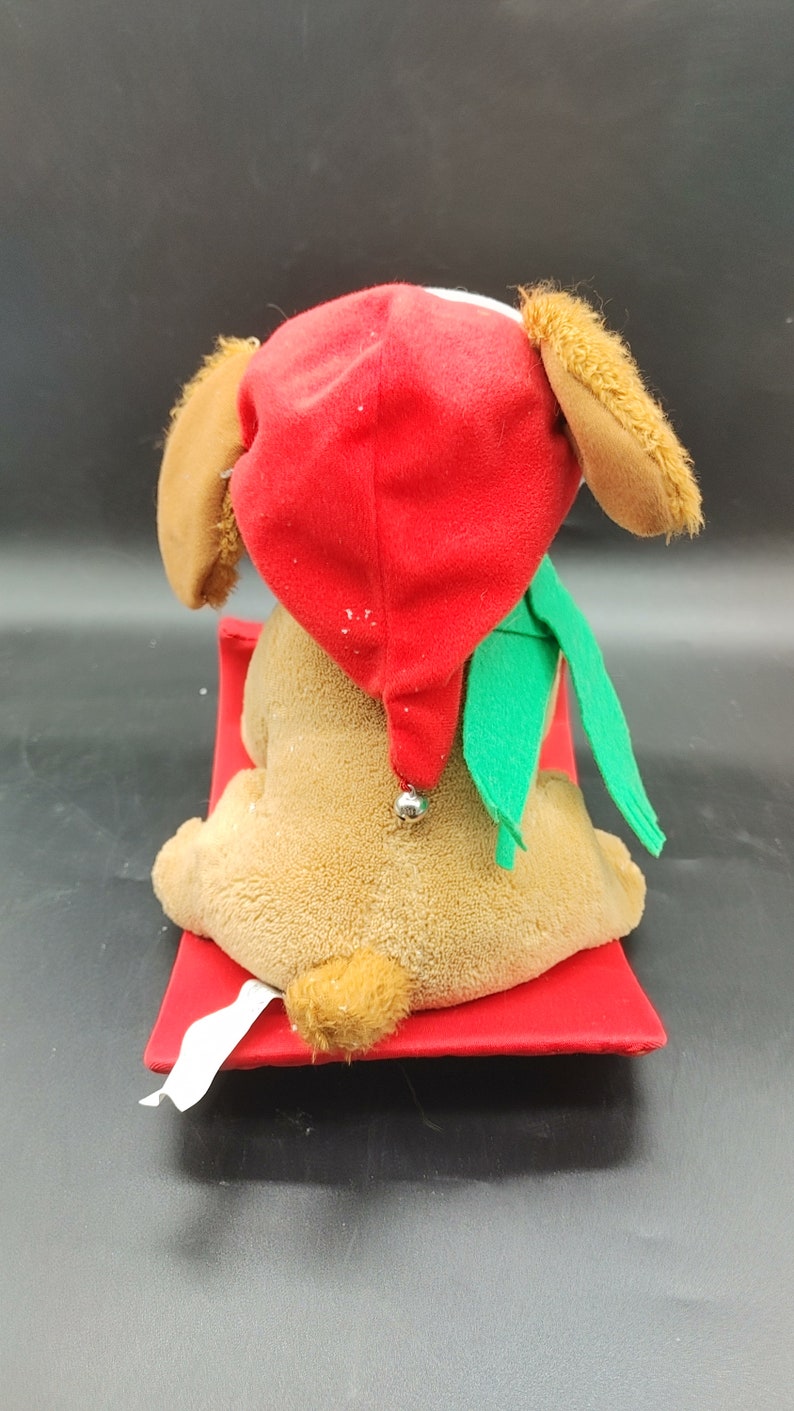 Vintage Hallmark Plush Animated Rockin Rover Dog on Sled Etsy UK