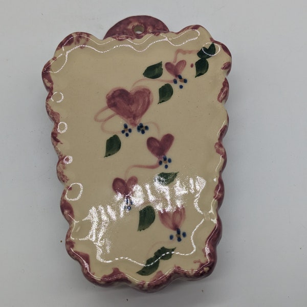 Vintage, Alpine Pottery, Roseville, Ohio, Wall Pocket, Vines of Hearts, Pink, Dusty Rose, Rare