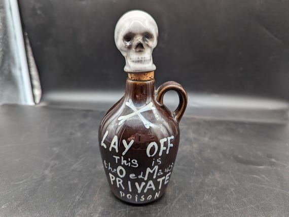 30s'40s' ビンテージスカルデカンタセットボトル古着バイカーロカビリー Vintage, Poison, Skull Decanter, Made in Japan, Lay Off, Old