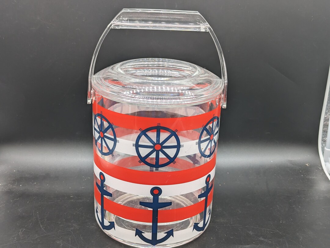 Vintage Culver Acrylic Ice Bucket Cooler Nautical Theme Etsy