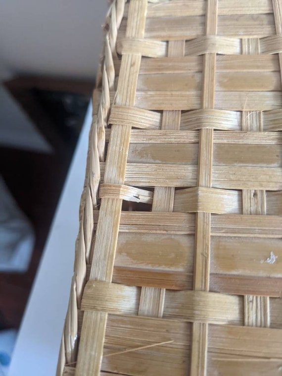 Vintage Wicker Picnic Basket, Suitcase Style, Rec… - image 4