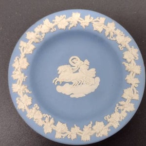 Wedgwood, Jasperware, Vintage, china dish, Blue, Chariot, Trinket Dish