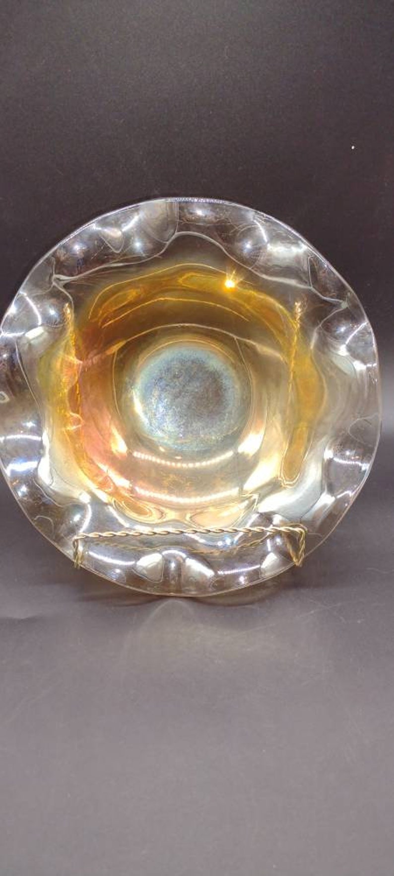 Vintage, Marigold Glass, Iridescent, Fluted Bowl - Etsy
