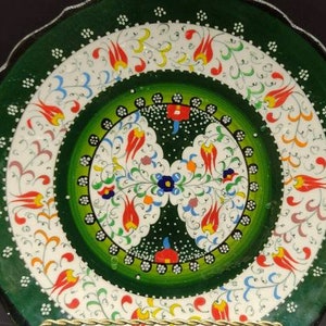 Vintage Turkish Pottery Plate, signed ERBAY GINI, Handmade in Turkey, Rare