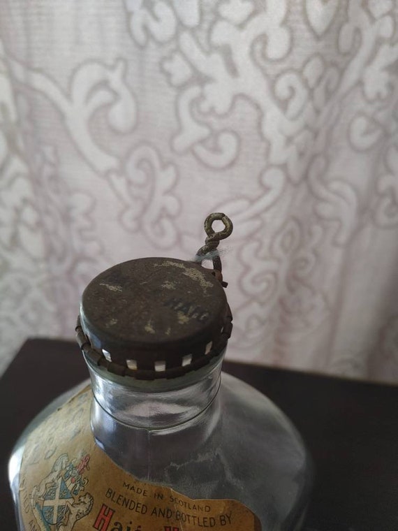 Vintage, Haig and Haig, Whiskey Bottle, Three Sided, Pinched, Bar